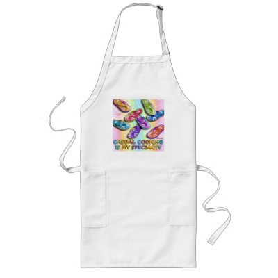 Casual Cooking in Flip Flops Aprons by PopArtDiva