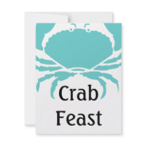 Casual Fun Crab Feast Festival Party Invitations