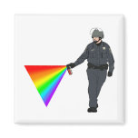 Casual Pepper Spray Cop Rainbow With Colour Refrigerator Magnet