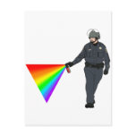 Casual Pepper Spray Cop Rainbow With Colour Postcard