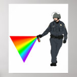 Casual Pepper Spray Cop Rainbow With Colour Posters
