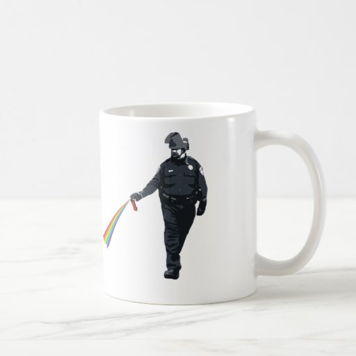 casually pepper spraying cop mugs