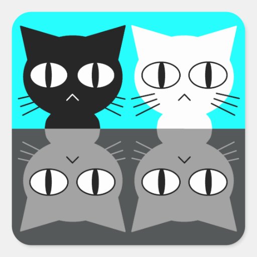 cat 正方形シールステッカー