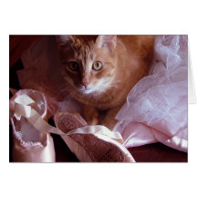 Cat and Ballet Slippers Card