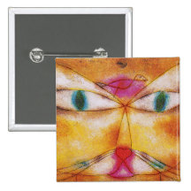 Cat and Bird - Abstract Art - Paul Klee Buttons