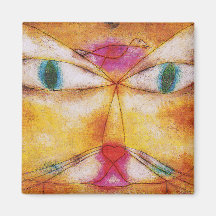 Cat and Bird - Abstract Art - Paul Klee Magnet