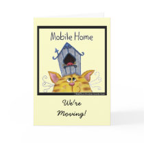 Cat and Bird House "Mobile Home" Greeting Card
