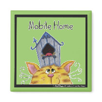 Cat and Bird House "Mobile Home" Magnet