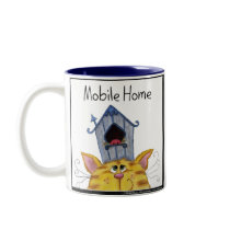 Cat and Bird House "Mobile Home" Coffee Mug