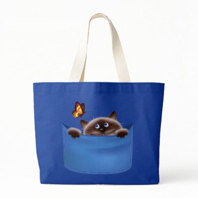 Cat and Butterfly Canvas Bags by Lidusik