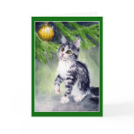 Cat and Christmas ornament card