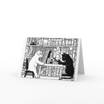 Cat and Dog in the Library
