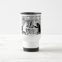Cat and Dog in the Library Mugs