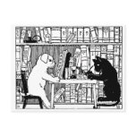 Cat and Dog in the Library postcards