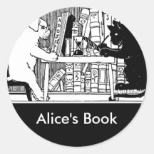 Cat and Dog in the Library Sticker