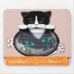Cat and Fishbowl Mousepad
