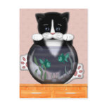 Cat and Fishbowl Postcard