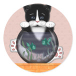Cat and Fishbowl Sticker