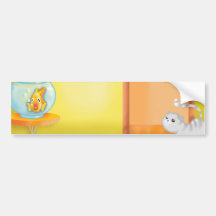 cat and fishy scene bumper stickers