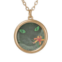 Cat and Flower Necklace