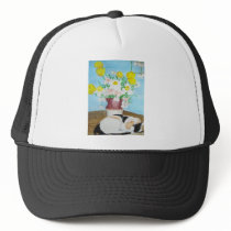 Cat and Flowers Mesh Hats
