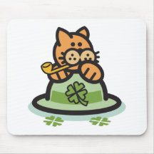 Cat and Hat Mouse Pads