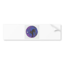 Cat and Moon Bumper Stickers