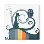 Cat and Owl Original Design Magnet