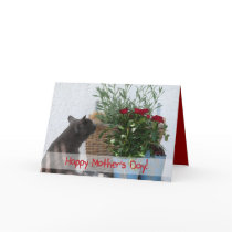 Cat and Roses Happy Mother's Day! Greeting Card