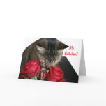 Cat and Roses Valentine Card