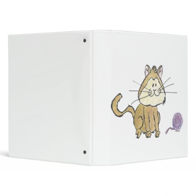Cat and yarn Avery Binder by sarahwolf2