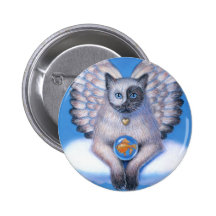 Cat Angel "Kitty Yin Yang" Button