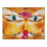 Cat Art Postcard: Cat & Bird by Paul Klee