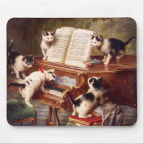 Cat Art: Vintage Art Print: The Kitten's Recital Mousepad