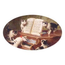 Cat Art: Vintage Art Print: The Kitten's Recital Sticker