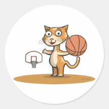 Cat Basketball Stickers