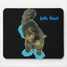 Cat bath time mouse pads