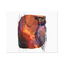 Cat Behind Bass Merged Singer Picture Sketch Stretched Canvas Prints