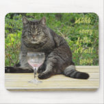Cat 'Bram' on the table with a wine glass Mousepads
