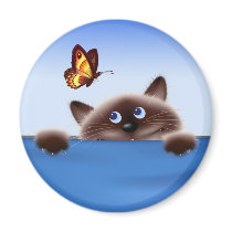 Cat & Butterfly Fridge Magnets