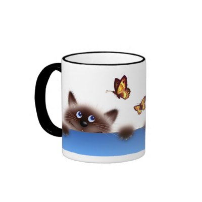 Cat & Butterfly Coffee Mug by Lidusik