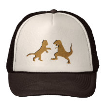 CAT CONTRE LA TEXTURE DE CRU DE T-REX CASQUETTES DE CAMIONNEUR