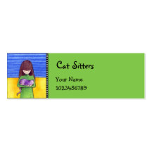 Cat Cuddle green Business Card