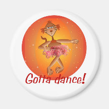 Cat Dancer Ballet Magnet