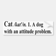 cat diffination bumper sticker