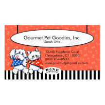 Cat Dog Bone Appetit! Gourmet Pet Foods Tomato Business Card Templates