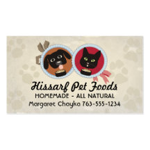 Cat dog emblem paw print homemade pet food chef business card template