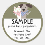 cat dog homemade pet food chef package stickers...