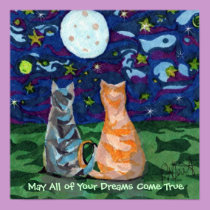 Cat Dreams Art Poster posters