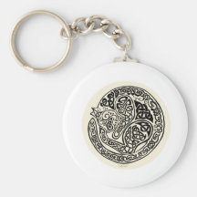Cat Dreams Celtic Black Ivory Keychain